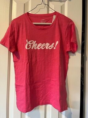 J. Crew size S Collector t-shirt ‘Cheers’ in pink, NWT